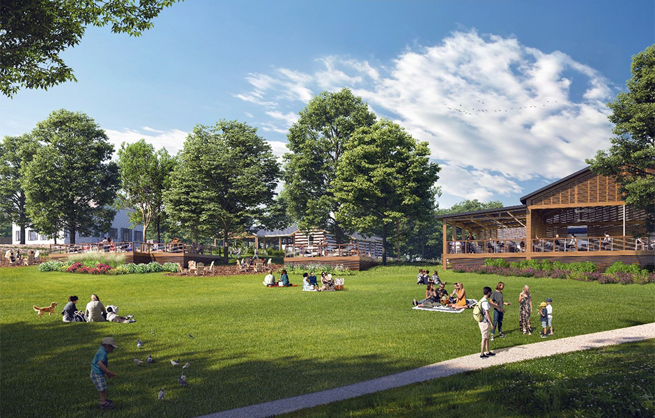 Rendering of the Meadow Overlook and picnic areas viewed from the Meadow.