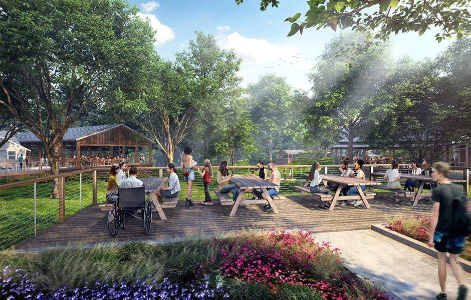 Rendering of new picnic terrace at Meadow Overlook.