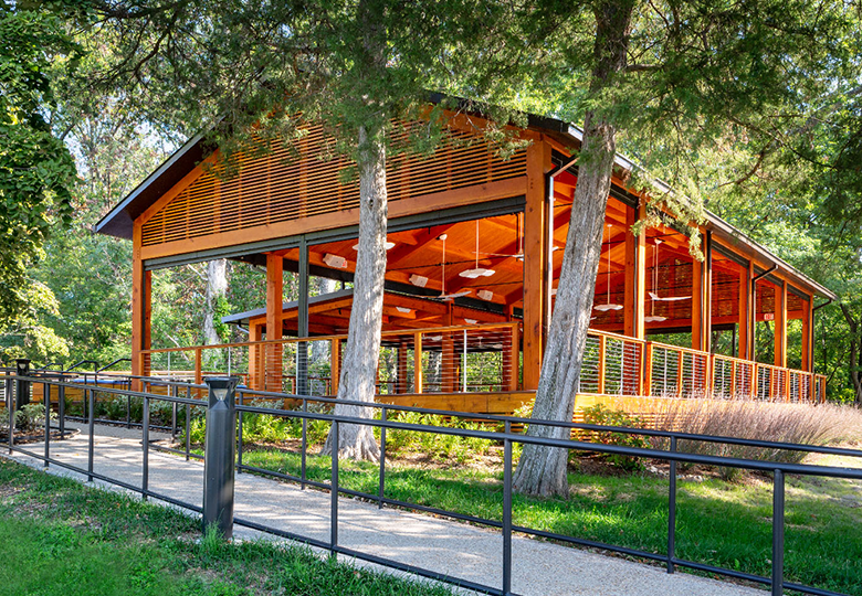 Exterior of the Wolf Trap Terrace Pavilion.