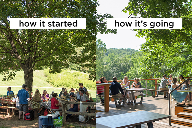 Old picnic areas compared to the new Picnic Terrace at Wolf trap National Park.