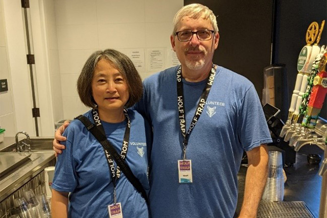 Wolf Trap volunteers Chunyen and Mike.