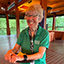 Volunteer Phyllis Krochmal volunteering at a Wolf Trap pavilion.