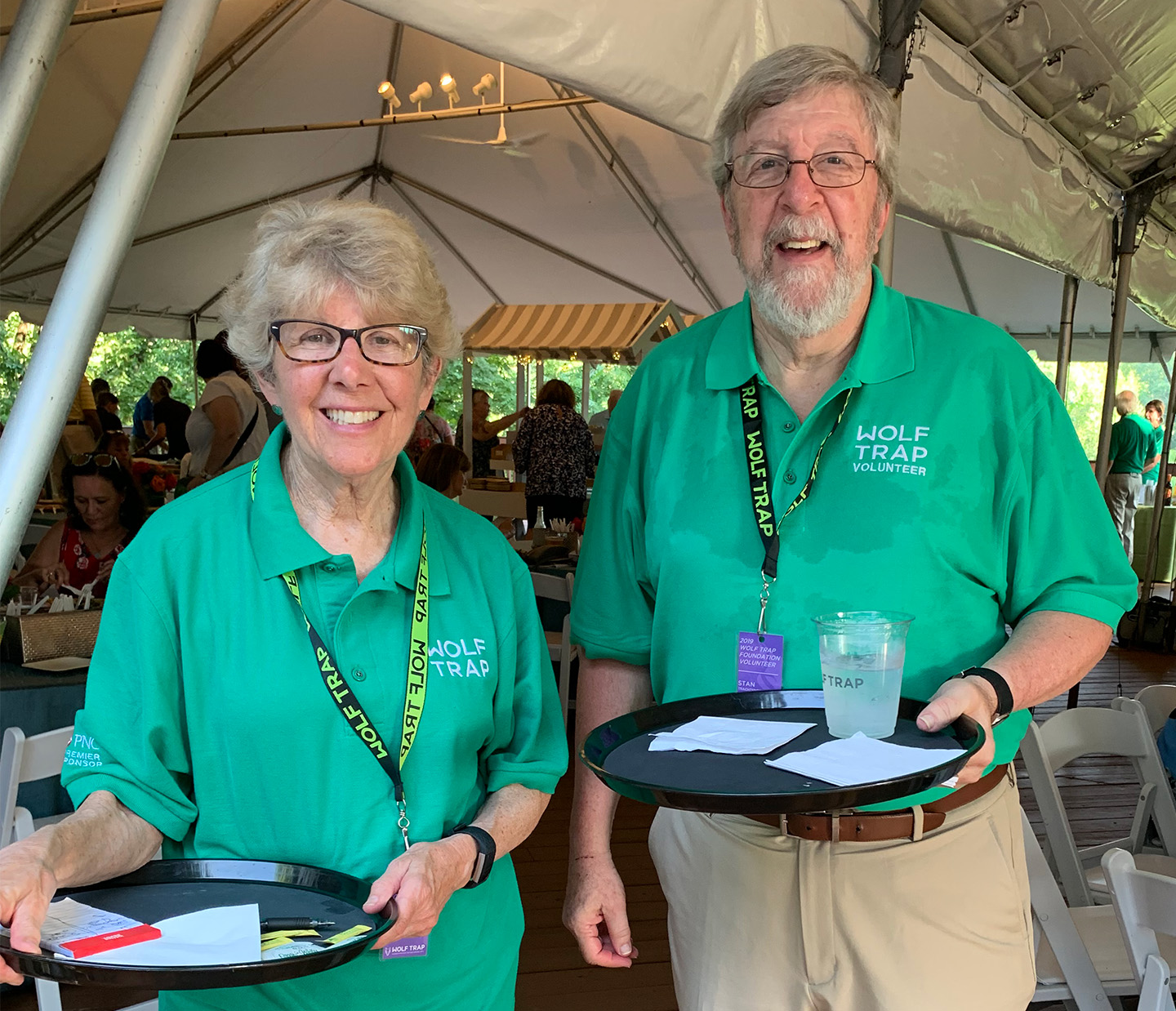 Phyllis Krochmal with a fellow volunteer.