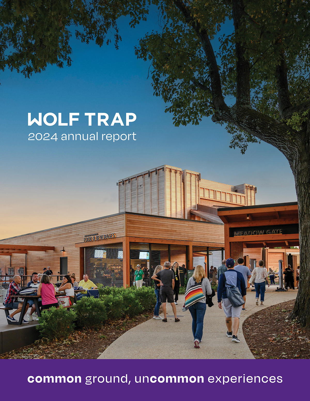 Cover of the Wolf Trap Foundation Annual Report: Photo of the Meadow Commons.