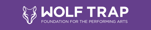 Wolf Trap Foundation logo over a purple background.