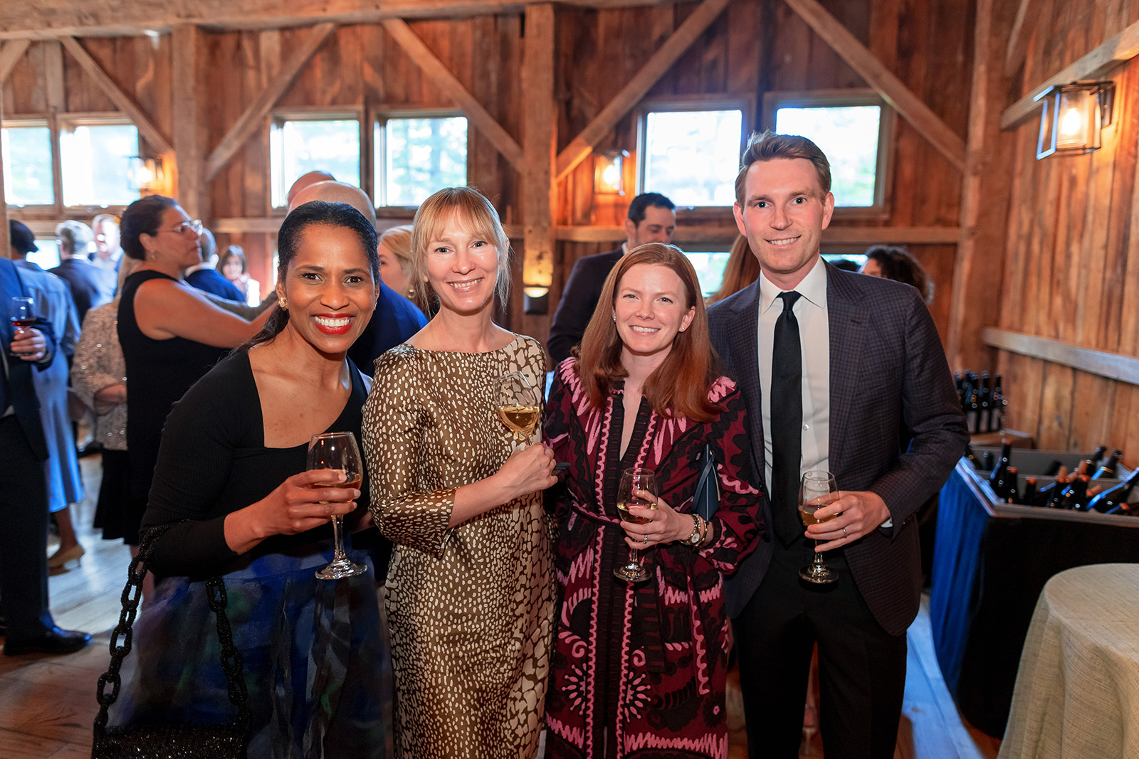 Guests at the reception in the Scottish Barn.